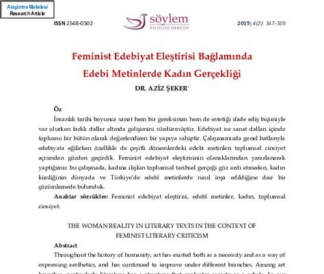 Feminist Edebi Eleştirinin Önemi Feminist Edebi Eleştirinin Önemi